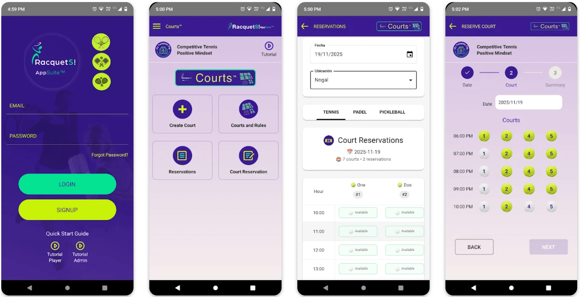 Racquets App